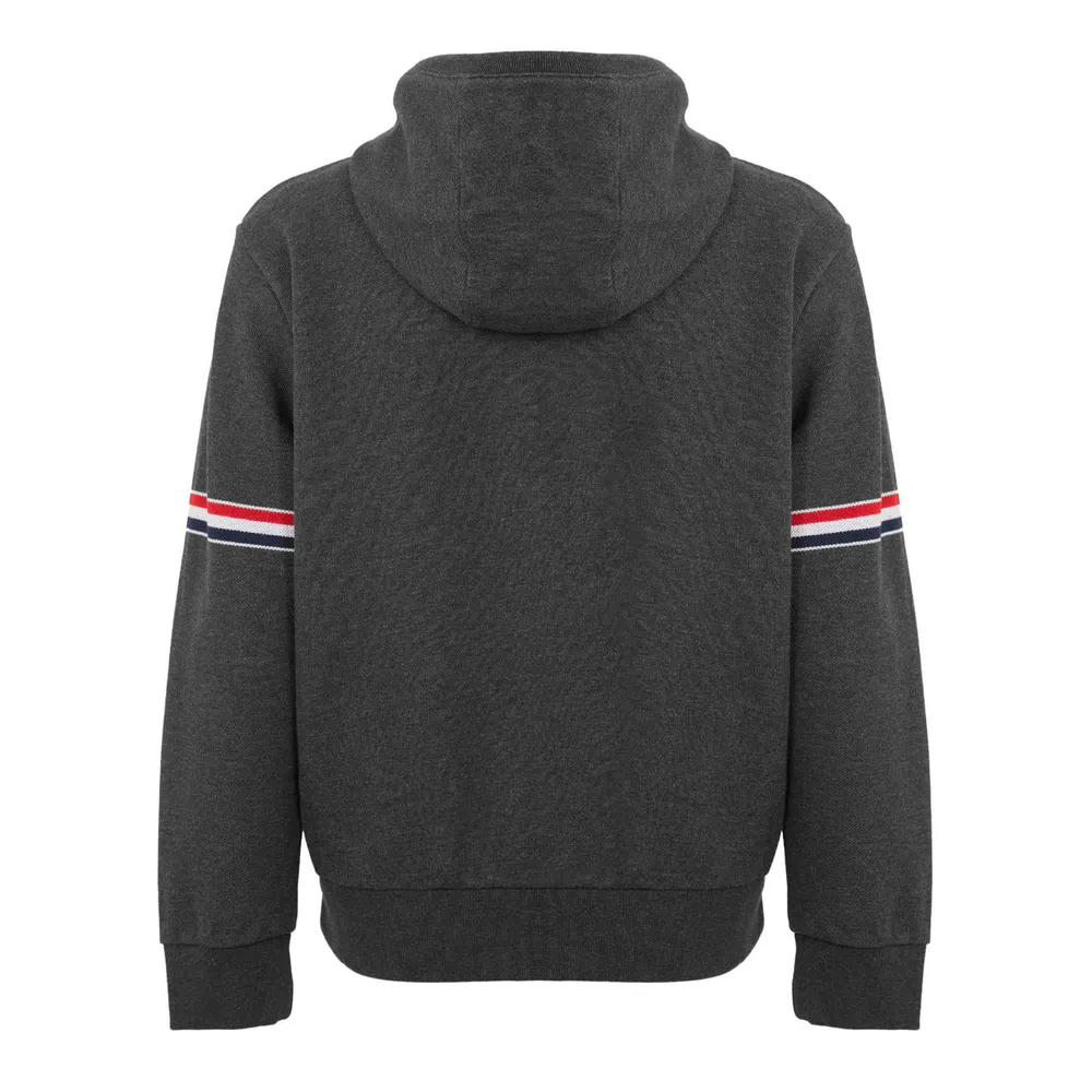 Thom Browne TB Zp Through Hoodie Sn64 in Charcoal, additional product view 2