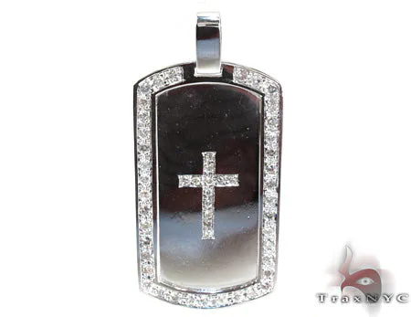 RINA - For Him FACTORY Diamond Cross Crucifix Dog Tag 26943 in Rose Gold – Pendant
