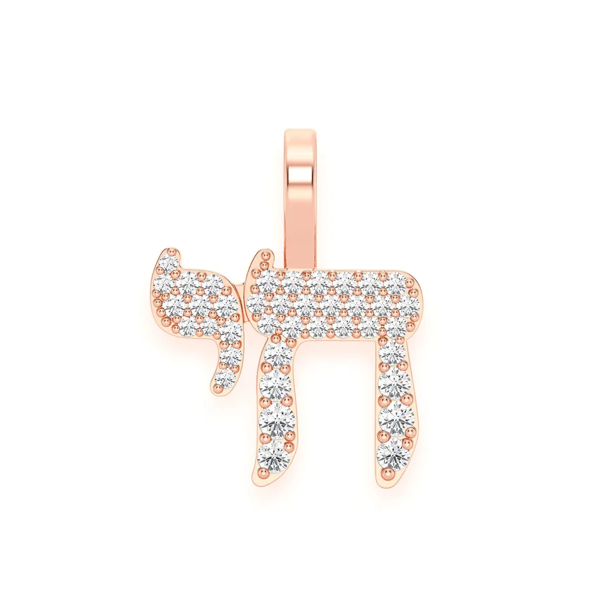 For Him Chai Hebrew Pendant in 0.30ctw / Rose Gold / Natural Diamond – Pendant
