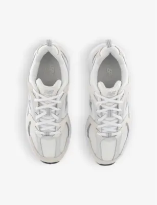 NEW BALANCE MR530 logo-embossed leather and mesh low-top trainers - 3 in SEA SALT OFF WHITE GREY, additional product view 2