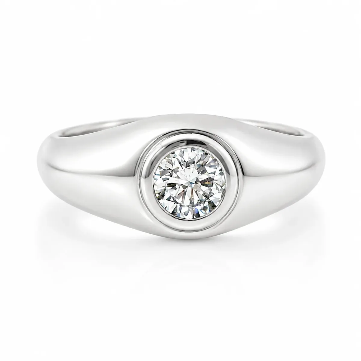 DANNY - CORE Round Solitaire Signet Ring 71600 in Rose Gold / 10 – Ring