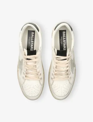 GOLDEN GOOSE Ballstar 2 Leather Low-Top Trainers - EUR 41 / 7 UK MEN in WHITE/COMB, additional product view 2