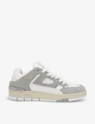AXEL ARIGATO Area Lo brushed-suede and leather low-top trainers - Beige - EUR 40.5 / 6.5 UK MEN in WHITE/OTH – Mens | Trainers | Lace up trainers