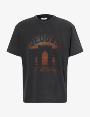 1886 Jeddah Graphic-Print Cotton T-Shirt in BLACK – Mens | Tops & t-shirts | T-Shirts | Plain T-Shirts