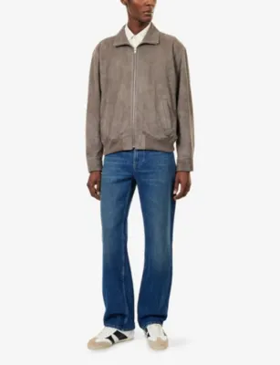 FRAME Long-Sleeve Suede Bomber Jacket detail 2