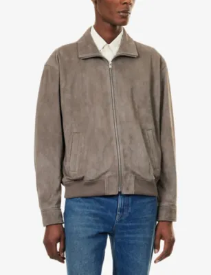 FRAME Long-Sleeve Suede Bomber Jacket detail 3