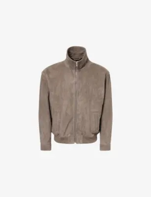 FRAME Long-Sleeve Suede Bomber Jacket