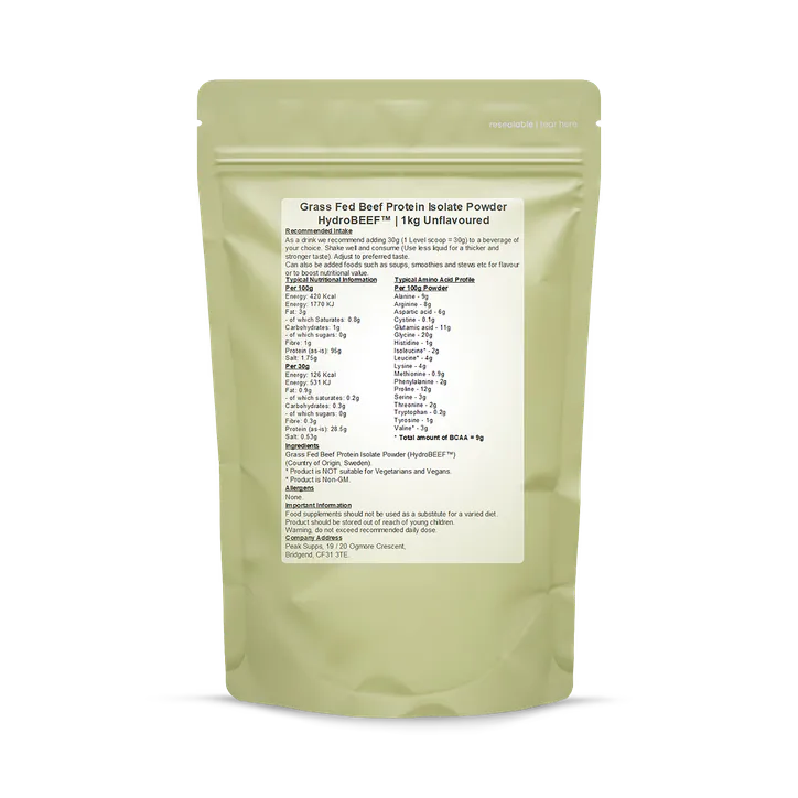 Peak Supps Beef Protein Isolate (HydroBEEF ) 1kg detail 2