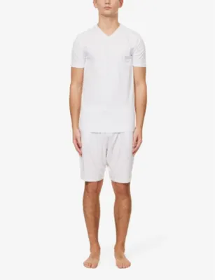 FALKE Pack of two Daily Comfort V-neck stretch-cotton T-shirts detail 2