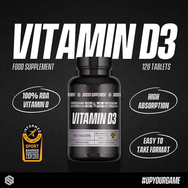 Soccer Supplement Vitamin D3 2000 IU (50µg) High Strength ‚- 120 Capsules detail 2