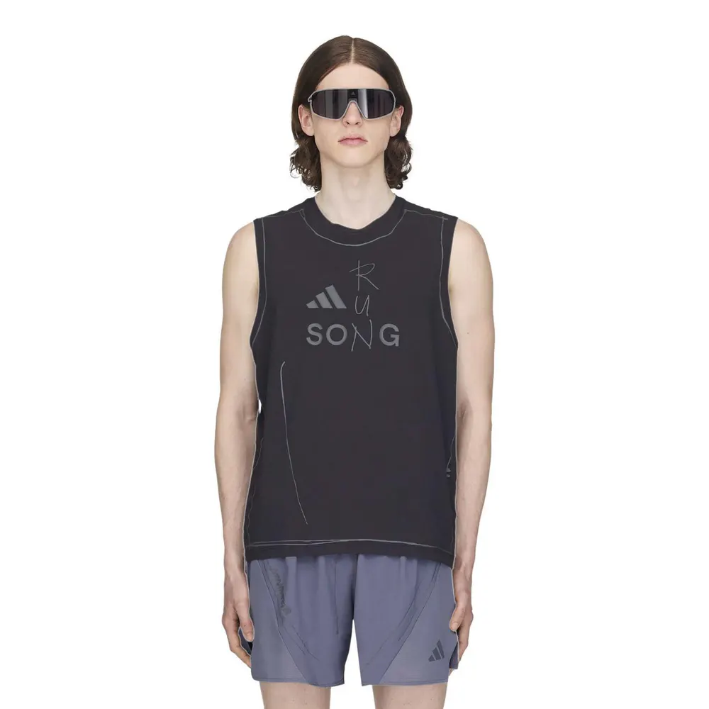 Adidas Originals x SFTM Mens Running Tank Top in Core Black, additional product view 3