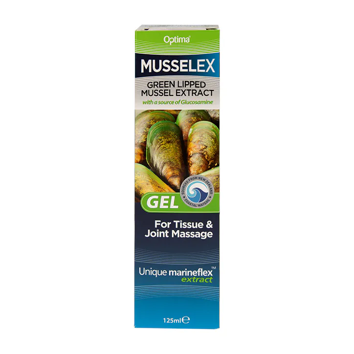 Optima Healthcare Musselflex Green Lipped Mussel Extract & Glucosamine Gel 125ml, additional product view 2