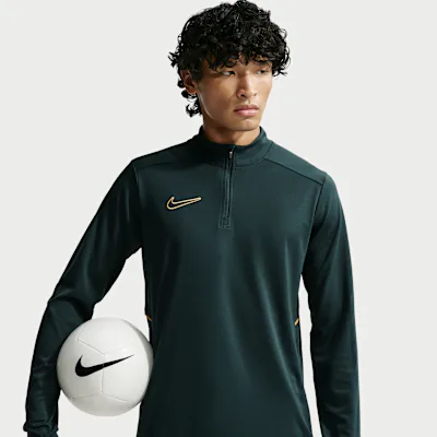 Nike Academy Men's Dri-FIT Football Drill Top - Midnight Spruce/Midnight Spruce/Elemental Gold/Metallic Gold