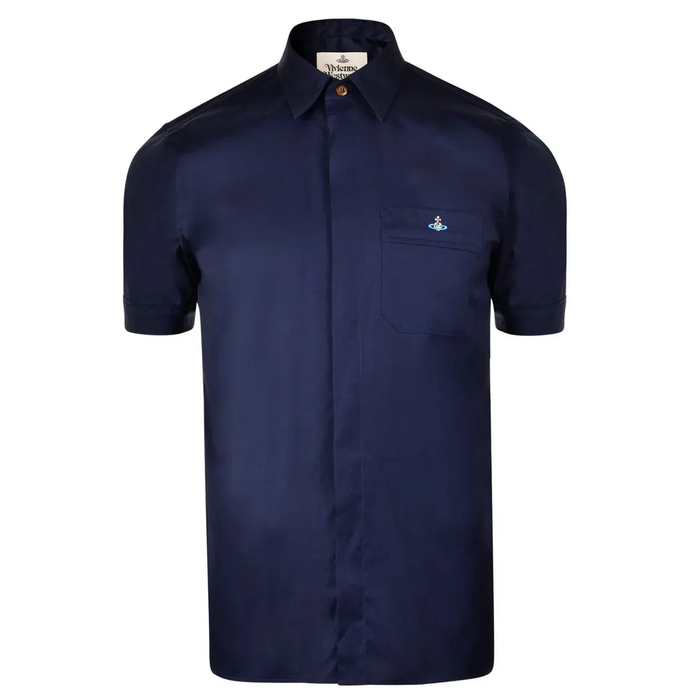 Vivienne Westwood Men's Cotton Classic Saturn Orb Short-Sleeved Shirt