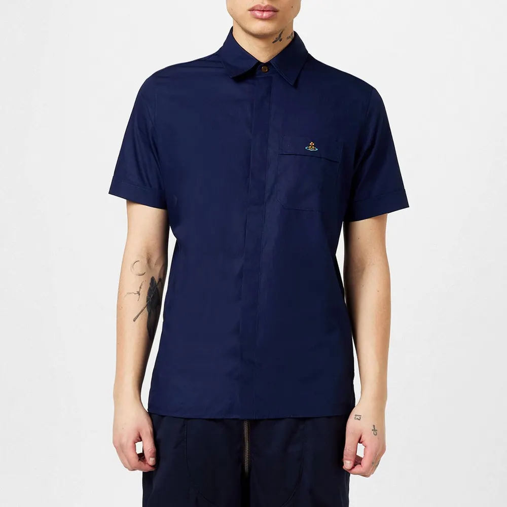 Vivienne Westwood Men's Cotton Classic Saturn Orb Short-Sleeved Shirt detail 3