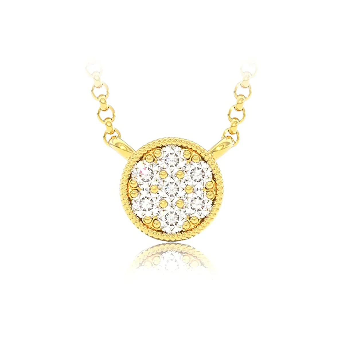 For Him Round Diamond Disc Pendant in Rose Gold / 16" / Lab Grown Diamond – Necklace