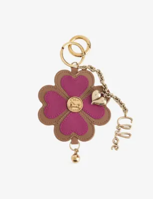 CHLOE Clover Leather Bag Charm in Wild Purple – Mens | Keyrings
