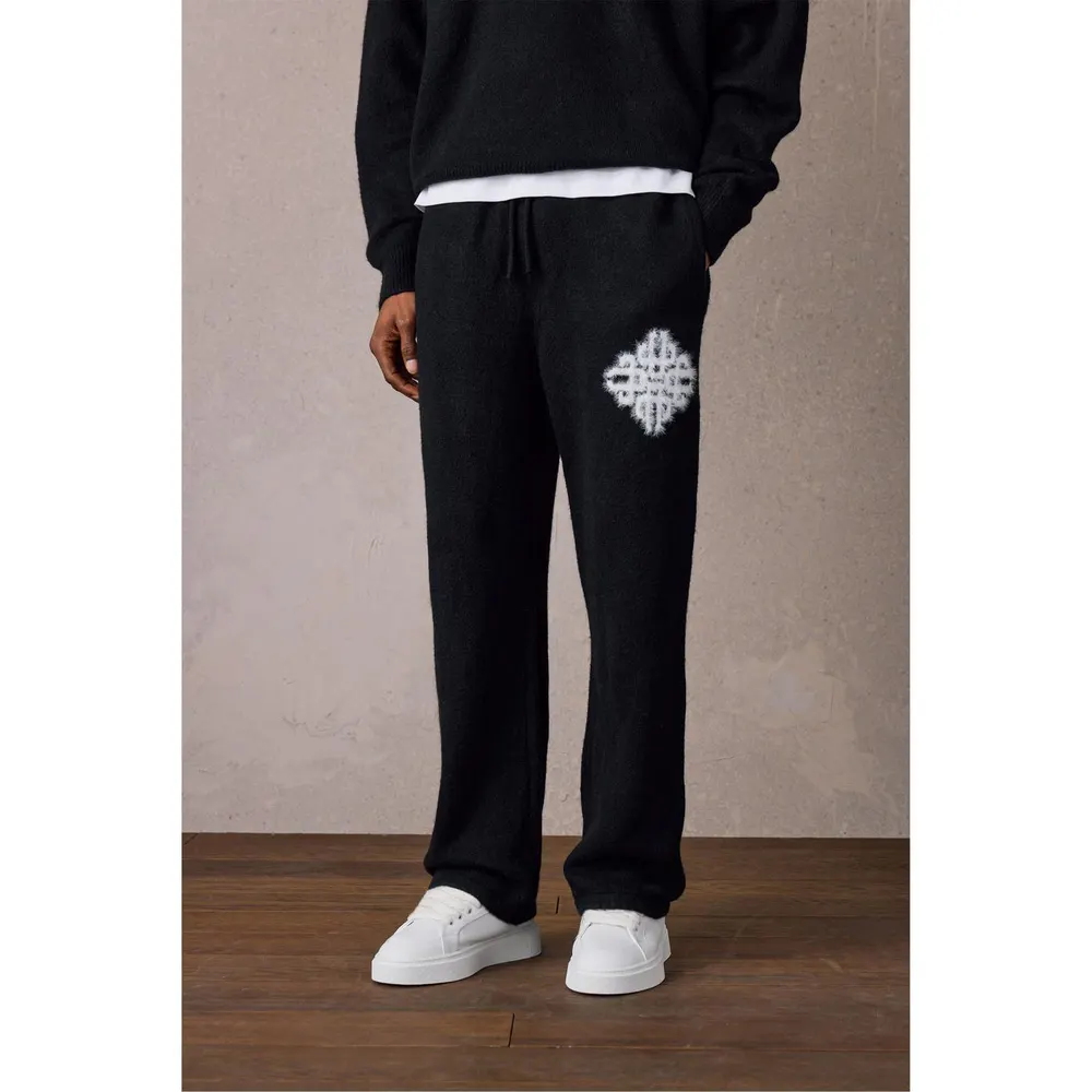 The Couture Club Men's Fluffy Knitted Trousers detail 3