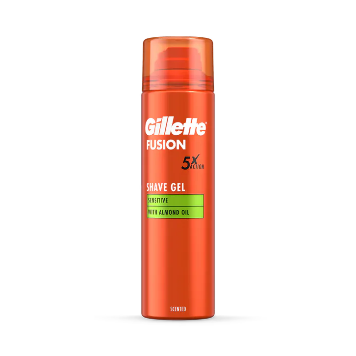 Gillette Fusion Shave Gel with Almond Oil, For Sensitive Skin, 200ml