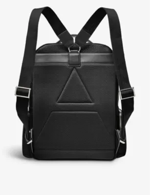 ASPINAL OF LONDON Reporter zipped pebbled leather backpack detail 3