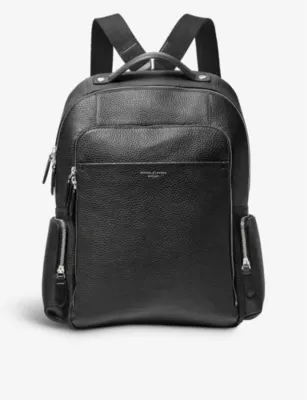 ASPINAL OF LONDON Reporter zipped pebbled leather backpack