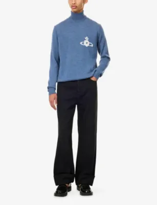 VIVIENNE WESTWOOD Intarsia-Logo Turtle-Neck Wool Jumper detail 2