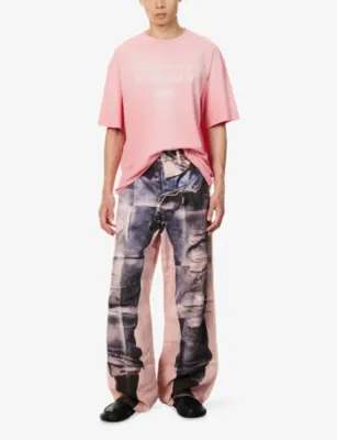 ACNE STUDIOS Trompe-l'œil Straight-Leg Denim Jeans detail 2