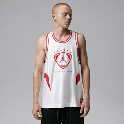 Jordan Brooklyn Men's Sleeveless Jersey - White/University Red/University Red