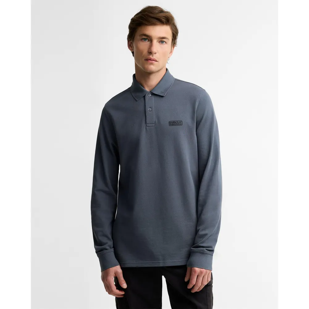Barbour International Men's Cotton Long-Sleeve Polo Shirt detail 3