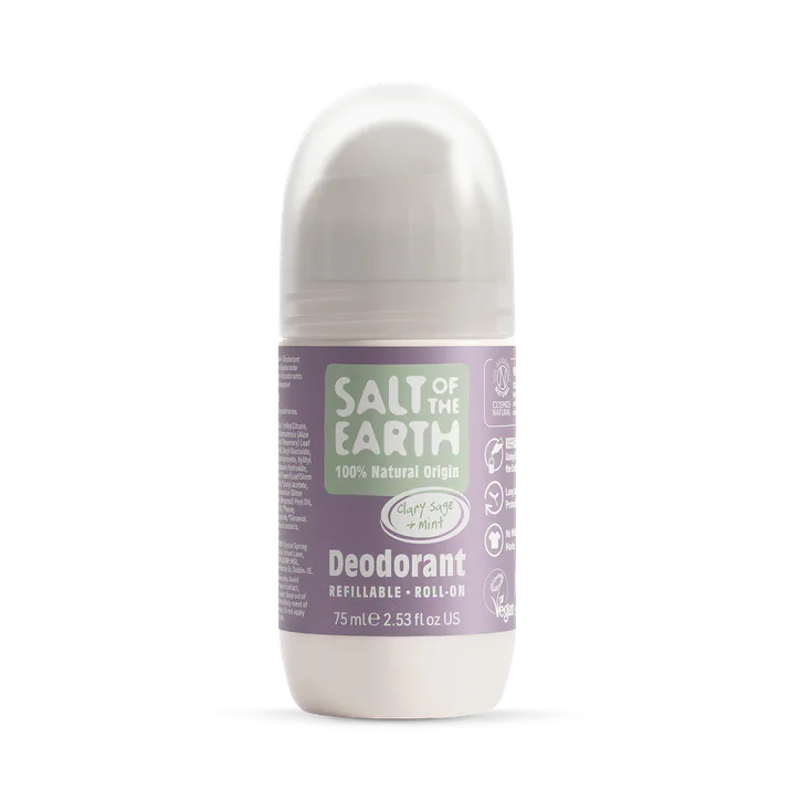 Salt of the Earth Clary Sage & Mint Natural Refillable Roll-On Deodorant