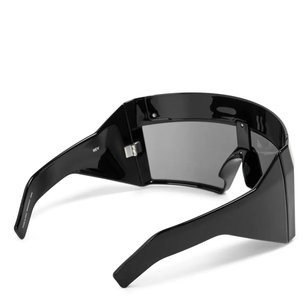 Rick Owens Men's Shield Sunglasses in Black, additional product view 2