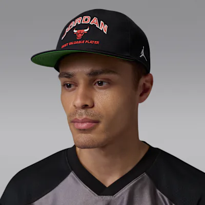 Jordan Pro Unstructured Flat-Bill Hat - Black/Black/Kelly Green/White