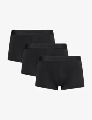 CALVIN KLEIN Branded-waistband low-rise pack of three stretch-jersey trunks
