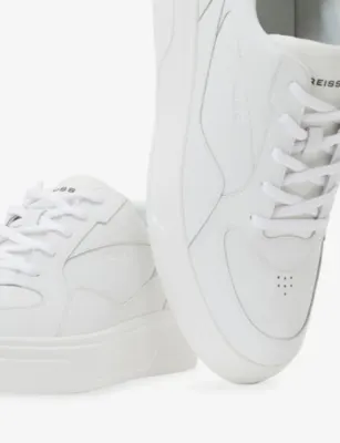 REISS Cast Leather Trainers - EUR 43 / 9 UK MEN in WHITE, additional product view 3