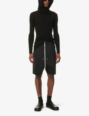 RICK OWENS Bela Bauhaus Cotton Shorts detail 2