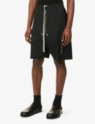 RICK OWENS Bela Bauhaus Cotton Shorts detail 3