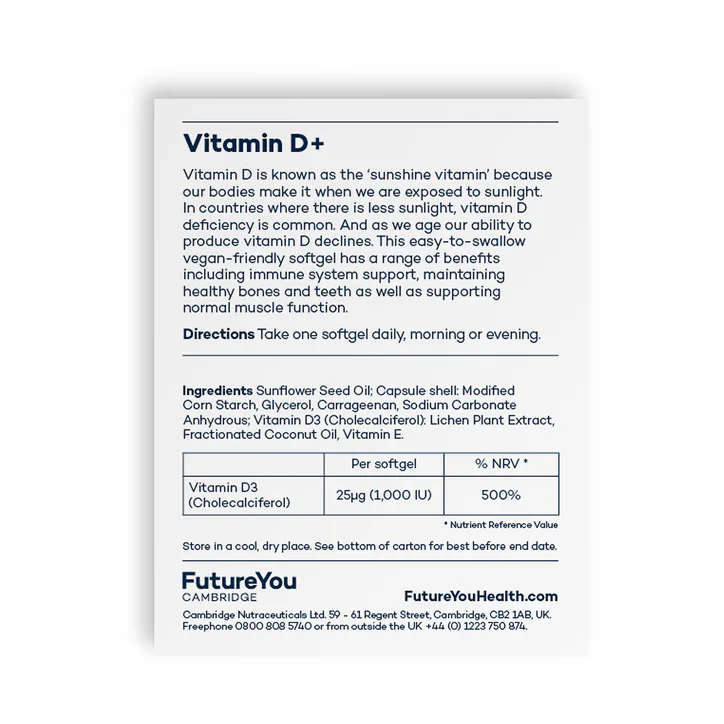 FutureYou Cambridge Vitamin D+ 28 Softgels detail 2
