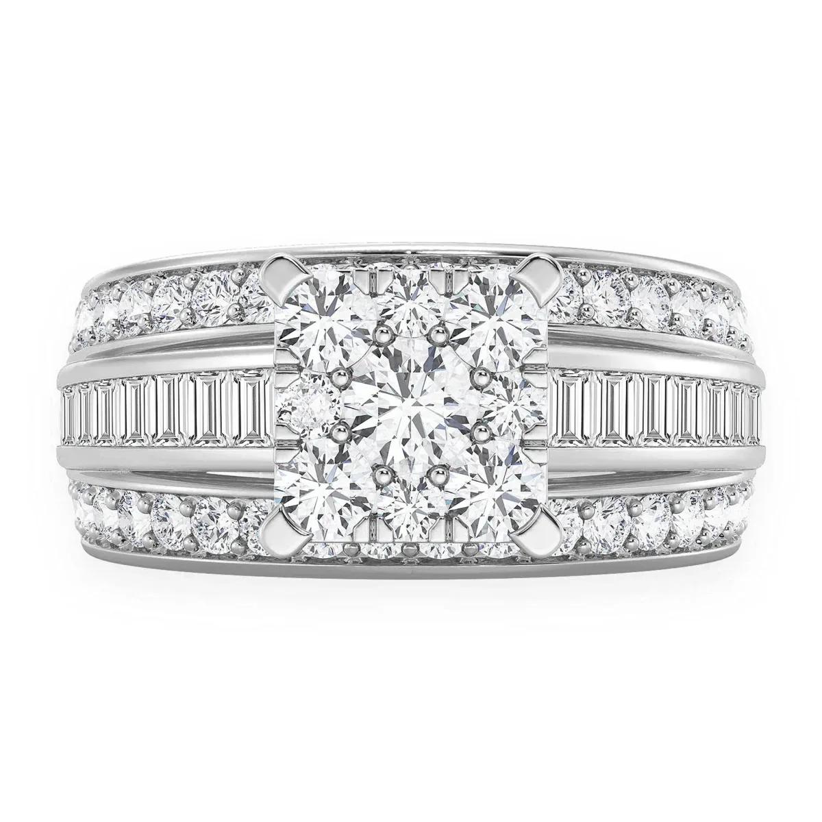 For Him Cathedral Channel Baguette Engagement Ring in Rose Gold / Lab Grown Diamond – Ring