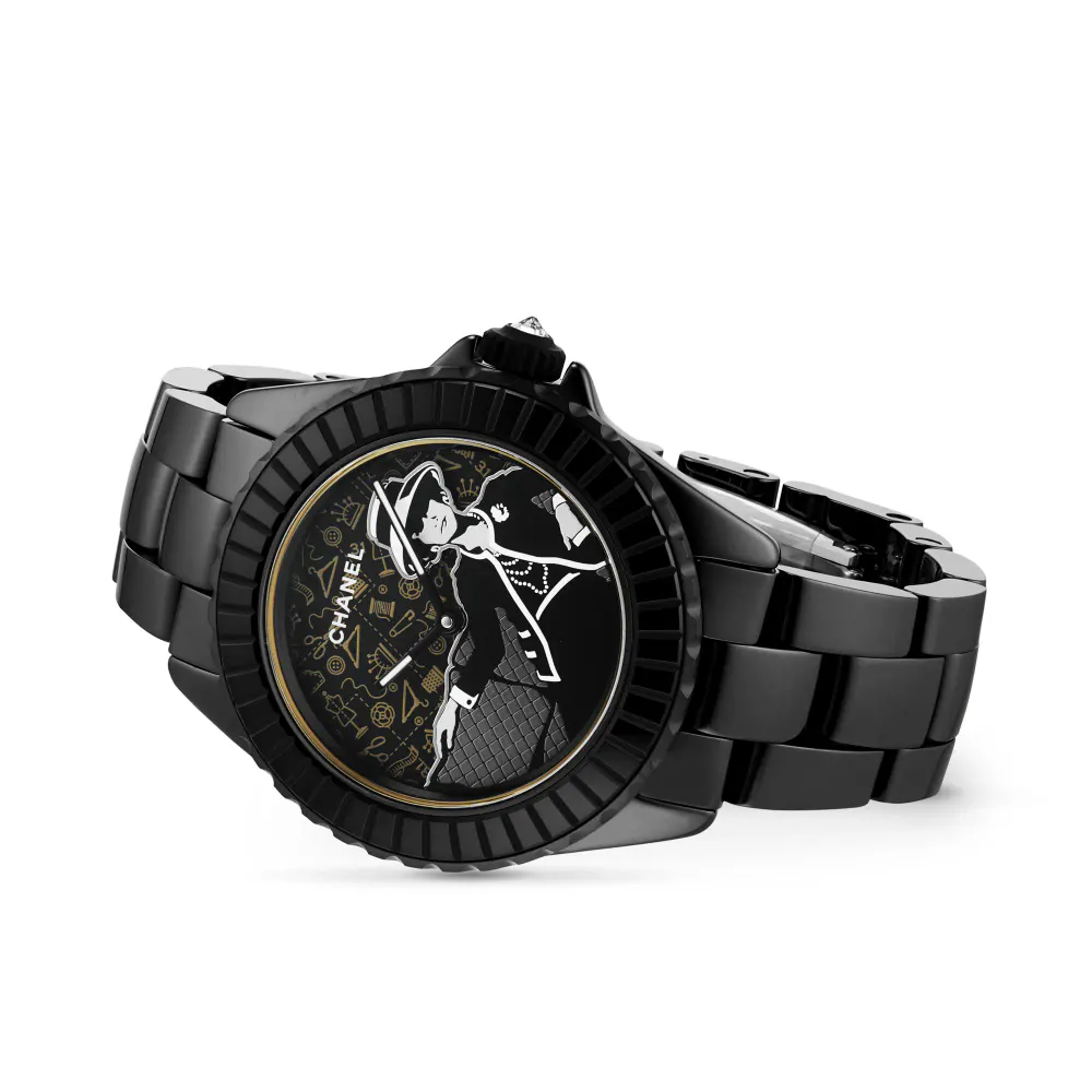 Chanel MADEMOISELLE J12 WATCH CALIBRE 12.1 LIMITED EDITION, 38 MM in Black, additional product view 3