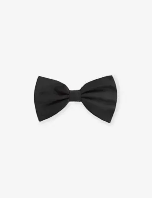 REISS Boyle grosgrain silk bow tie - BLACK