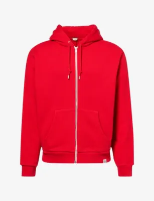 TOTEME Zip Cotton-Jersey Hoody in RED – Mens | Tops & t-shirts | Hoodies