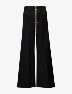 RICK OWENS Bela Drawstring Wide-Leg Wool Trousers