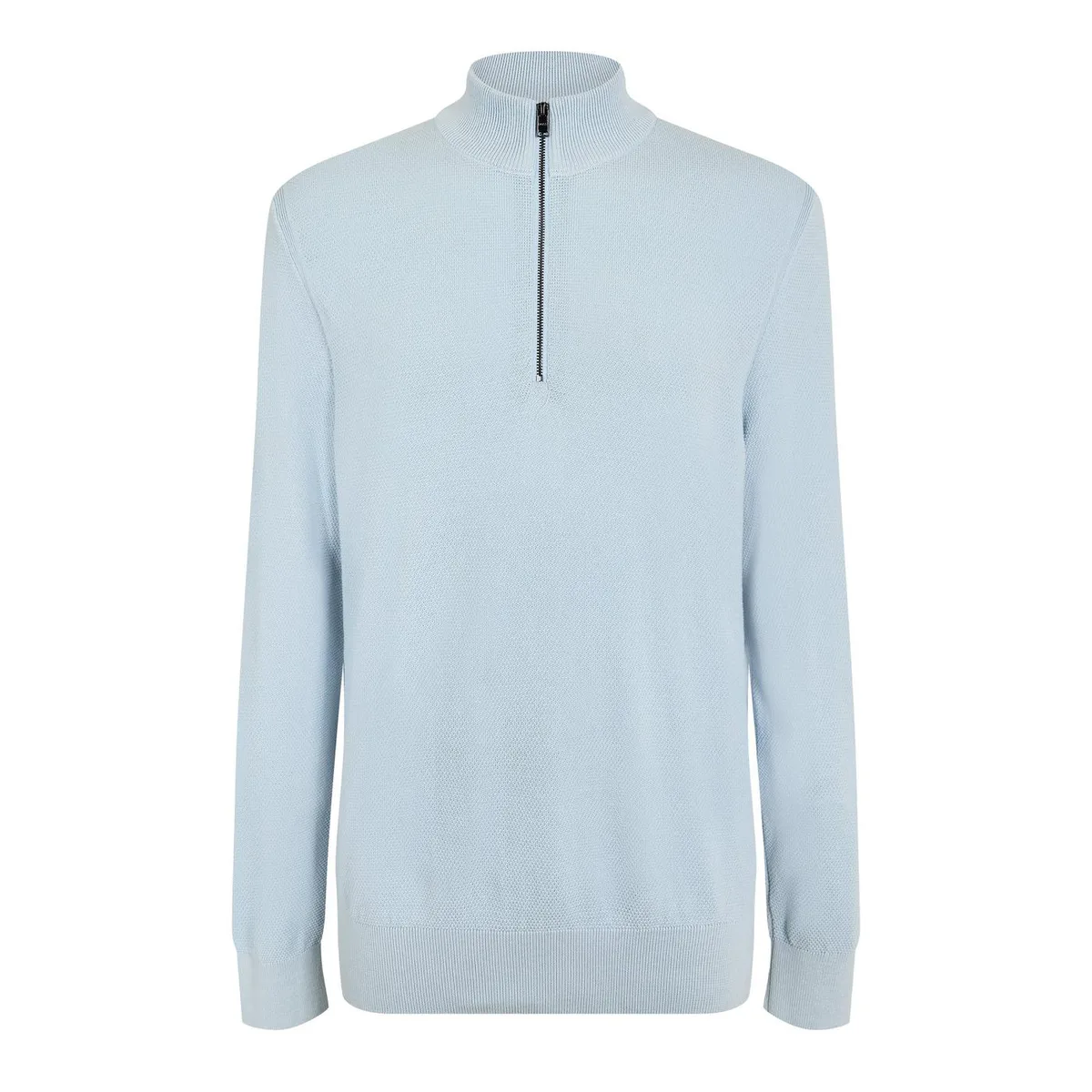 Boss Men's HBB Ebrando Black Zipped Crew Neck Jumper