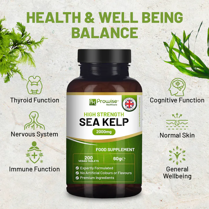 Prowise Healthcare Sea Kelp 2000mg 200 Vegan Tablets, additional product view 3