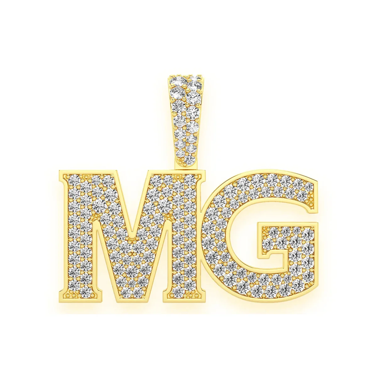 For Him Heavy Serif Letter Pendant in Rose Gold / 1 Letter / Lab Grown Diamond – Pendant