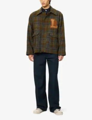 LABRUM LONDON Harris Work Tweed Wool Jacket in BROWN, additional product view 2