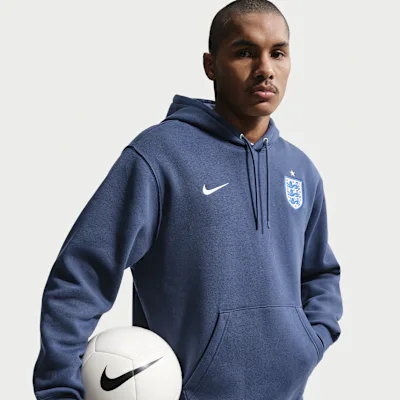 Nike England Club Men's Nike Football Pullover Hoodie - Midnight Navy/White
