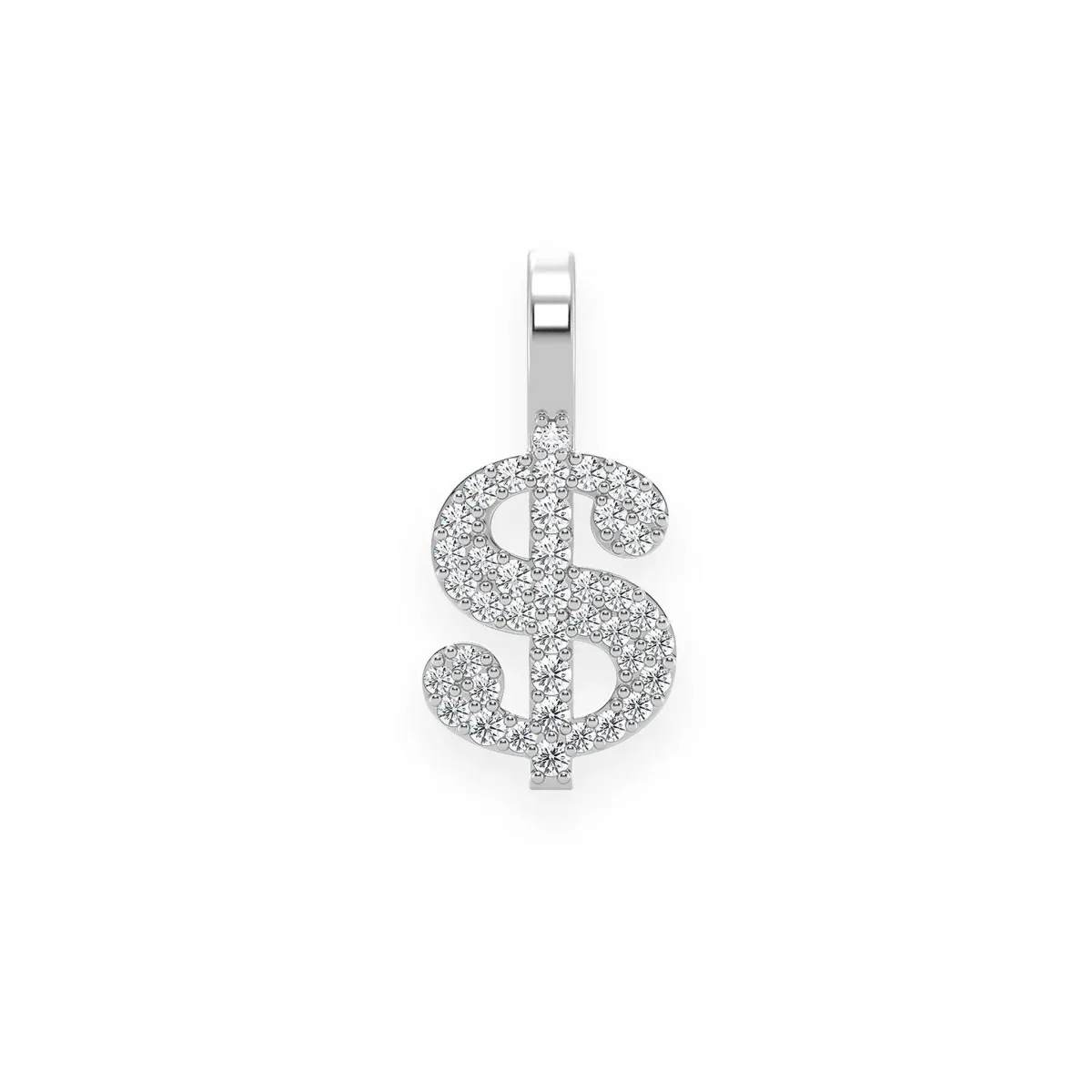 For Him US Dollar Sign Diamond Pendant in 0.20ctw / White Gold / Natural Diamond – Pendant