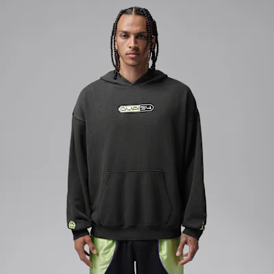 Jordan Quai 54 Men's Oversized Pullover Hoodie - Off-Noir/Key Lime