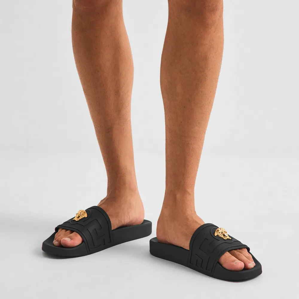 Versace Mens La Medusa Slides detail 3